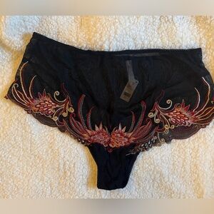 CACIQUE Lace Broidery cheeky panty. NWT. Black. Size 18/20